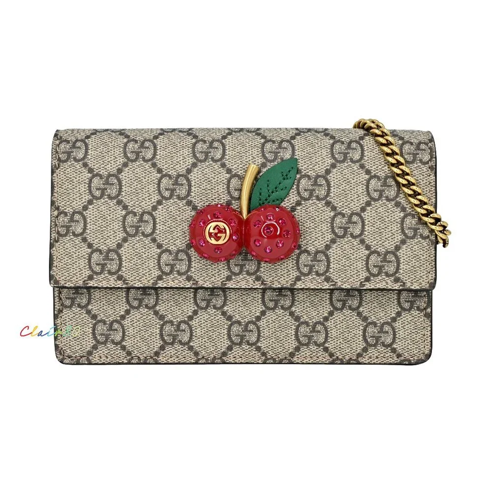 Gucci 481291 GG Supreme Mini Bag With Cherries - Picture 2 of 10